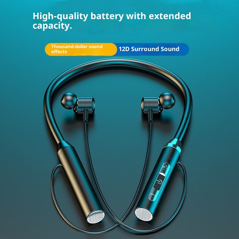 3c Binaural Bluetooth G08 Sports Magnetic In-Ear Hanging Neck Type Running Stereo Large Capacity Headset Gift_voghion.com