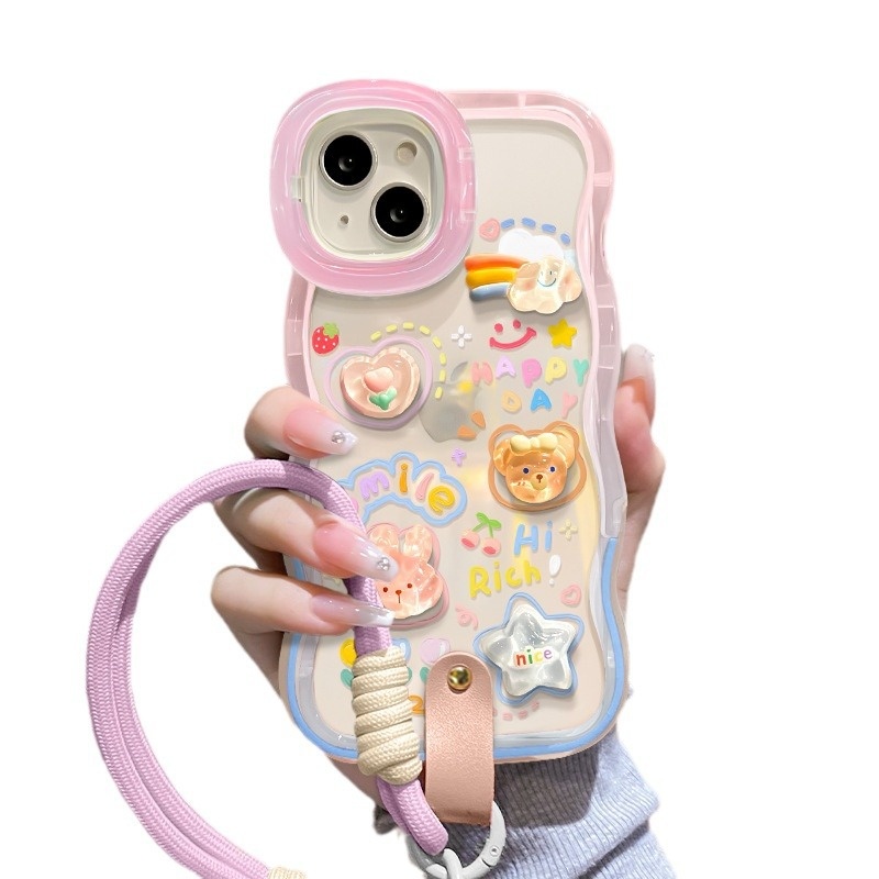 TechGlobe-kompatible Handyhülle für iPhone 15 Pro Max, iPhone 14 Cloud Doll Lanyard, iPhone 16 Unsichtbarer Doppelständer, iPhone 17 Silikon_voghion.com