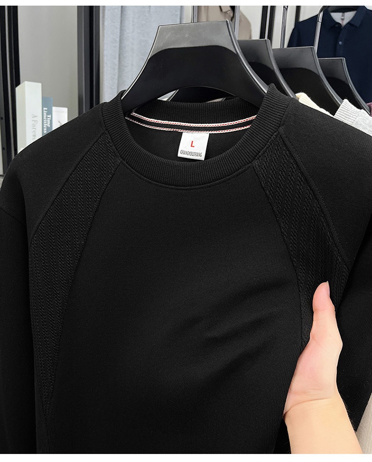 Erkek Çocuk Pamuklu Uzun Kollu Tişört İlkbahar Sonbahar 2025 Yeni Yuvarlak Yaka Sweatshirt İç Giyim Ağır Tabanlı Gömlek Erkek Stili_voghion.com