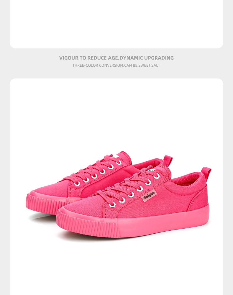 Zees Zees Zees Feiyue Pink Spring New Men's Pure Red Women's Flagship Store Casual Versatile Trendy Canvas Shoes_voghion.com