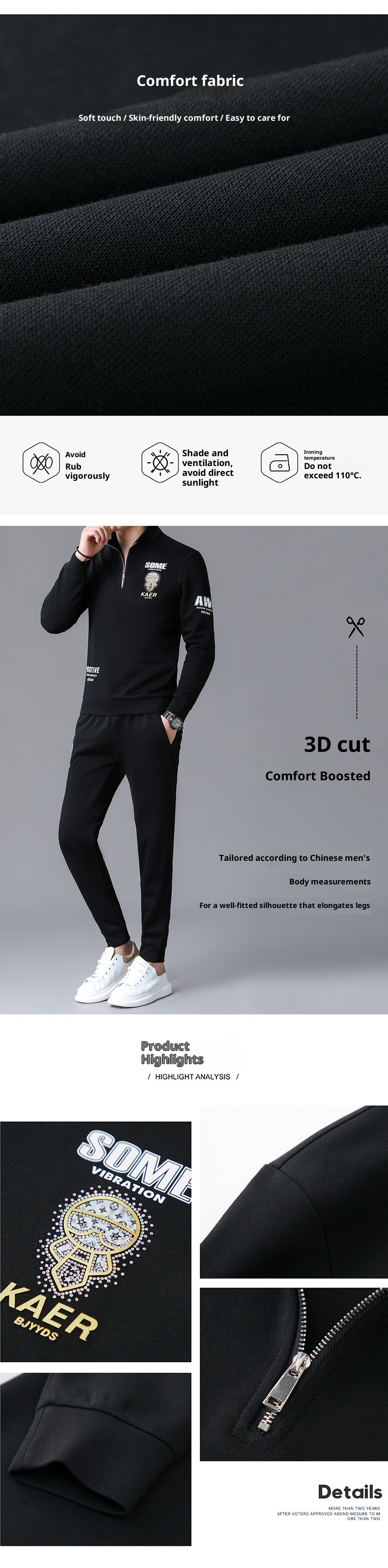 001 Abito casual da uomo di mezza età, a maniche lunghe, primavera e autunno, con mezza cerniera, colletto alla coreana, alla moda, sportivo_voghion.com