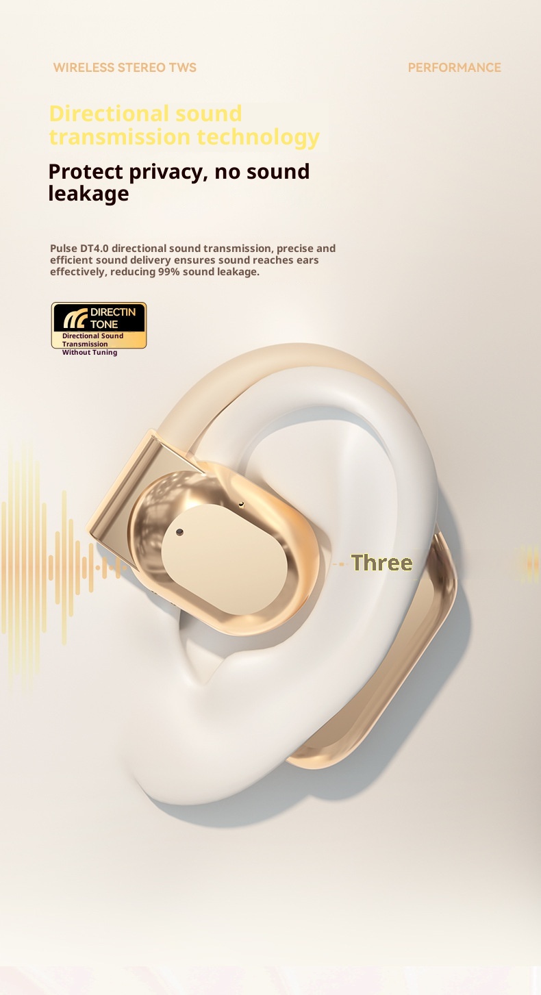 3c AI Translation Bluetooth Earbuds Bone Conduction Non-In-Ear Battery Display Long-Wear Comfortable Gaming Low_voghion.com