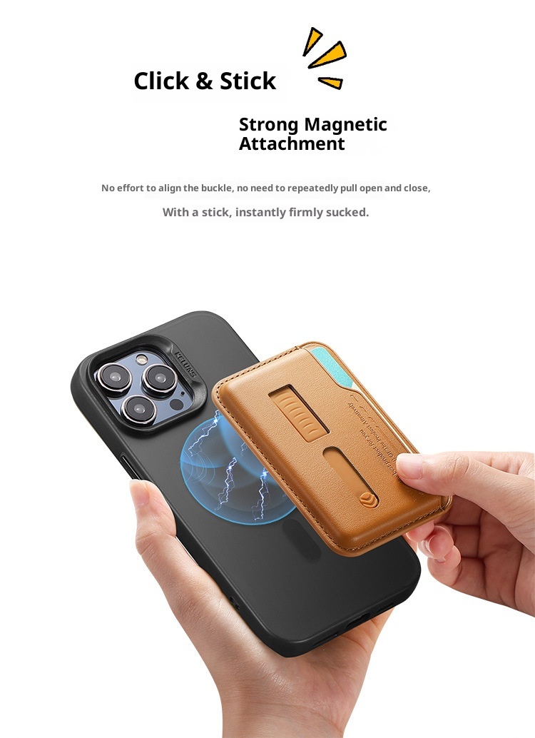 TechGlobe New Design Magnetic Ultra-Thin Holder Card Case Hidden Elastic Telescopic Silicone Wrist Strap Phone Clip_voghion.com
