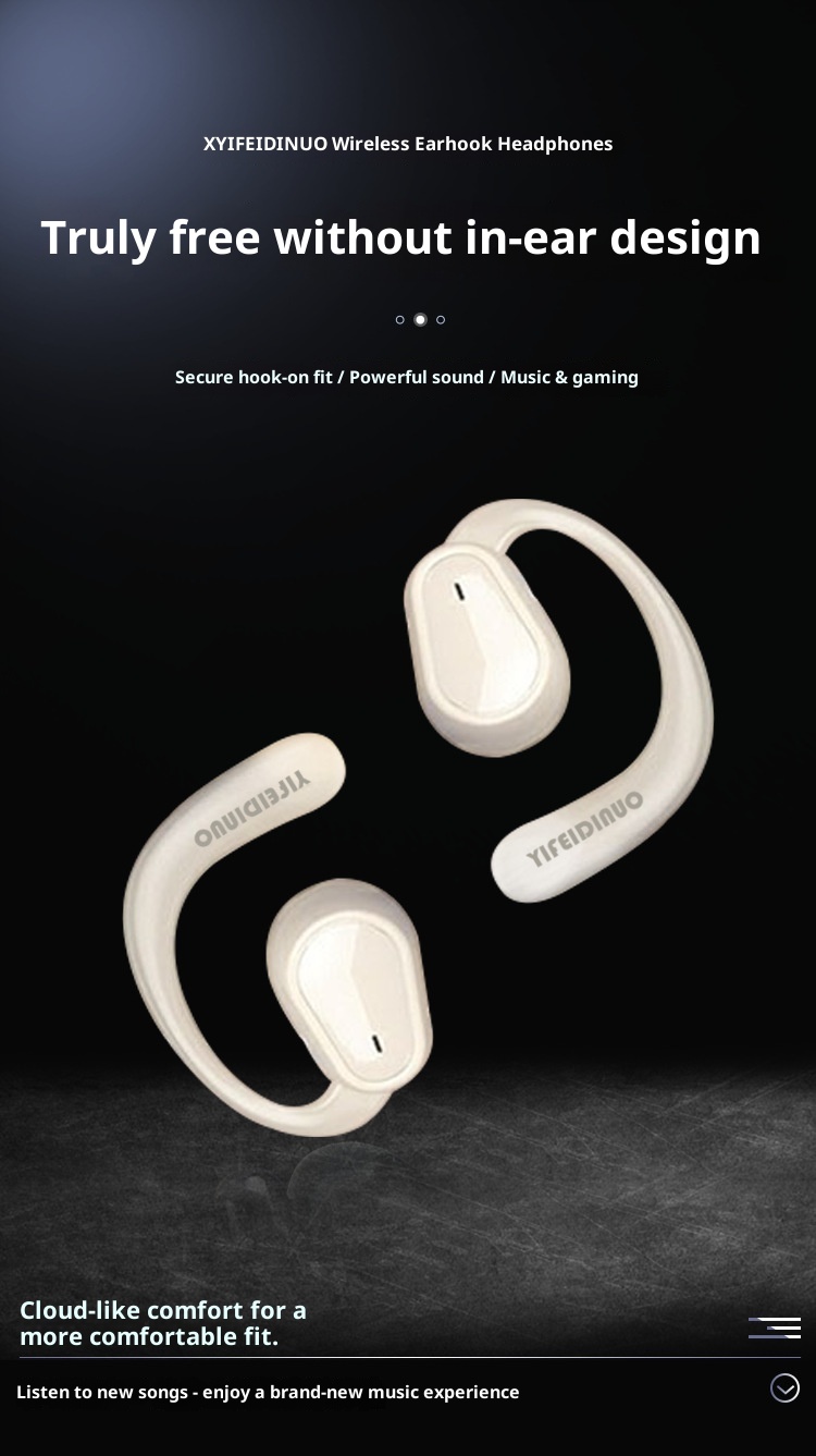 3c Ows Bluetooth Earphones Digital Display Bone Conduction Wireless Open Ear Clip-on Large Sports Running Long Battery Life_voghion.com