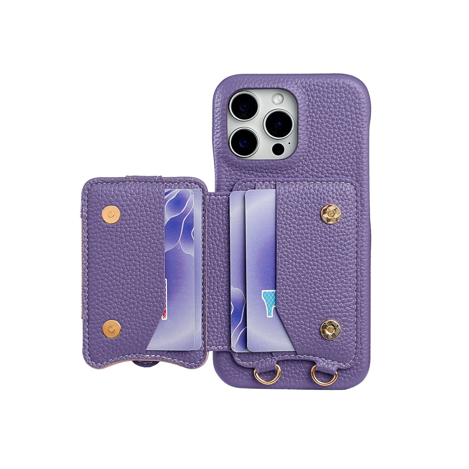 Custodia a tracolla in pelle creativa TechGlobe adatta per iPhone 17 Pro Max con porta carte a coda di pesce_voghion.com