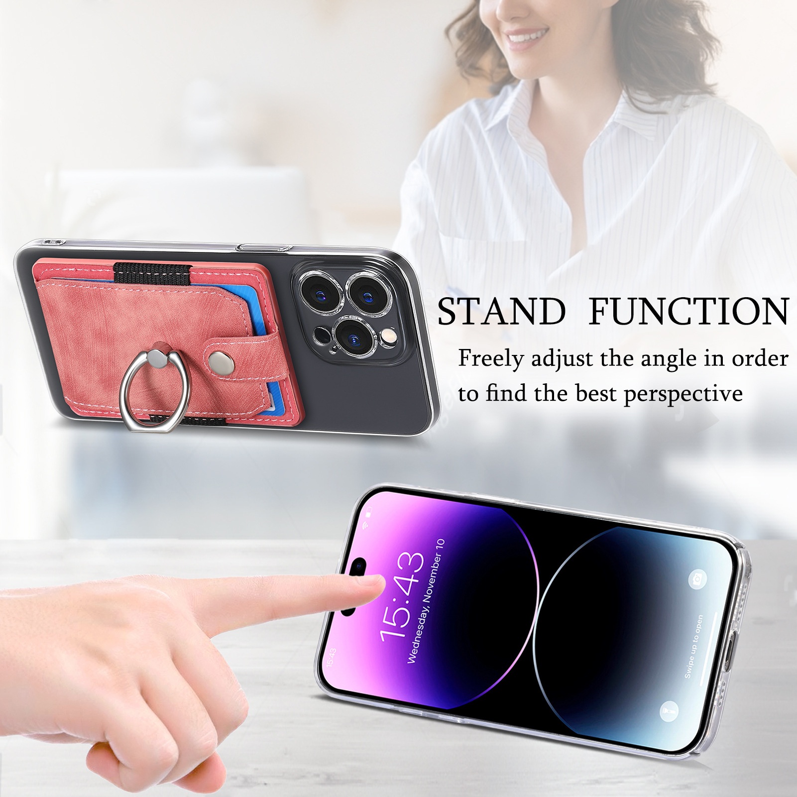 TechGlobe Compatible With Samsung Phone Multi-Model Universal Sleeve Back Sticker 3M Adhesive Card Insert Holder Gift Pack_voghion.com