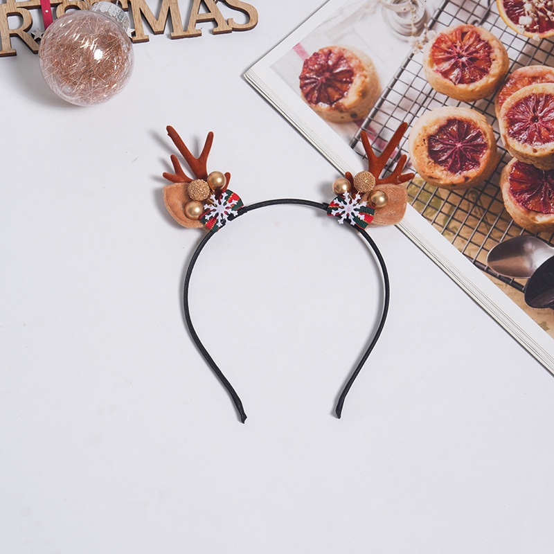 Lillian Cute Reindeer Antlers Five-Star Children's Christmas Headband Accessories Hair Clips Decorations_voghion.com