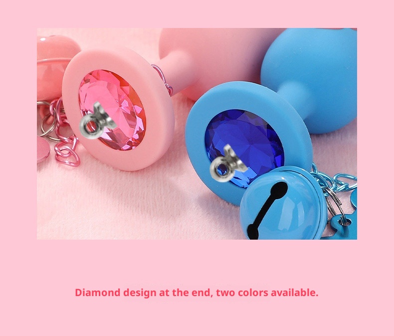 Plug anal détachable en silicone LuvBox en forme de patte de chat avec médaille pour chien à nœud papillon, diamant, clochette, petite taille souple et lumière lumineuse_voghion.com