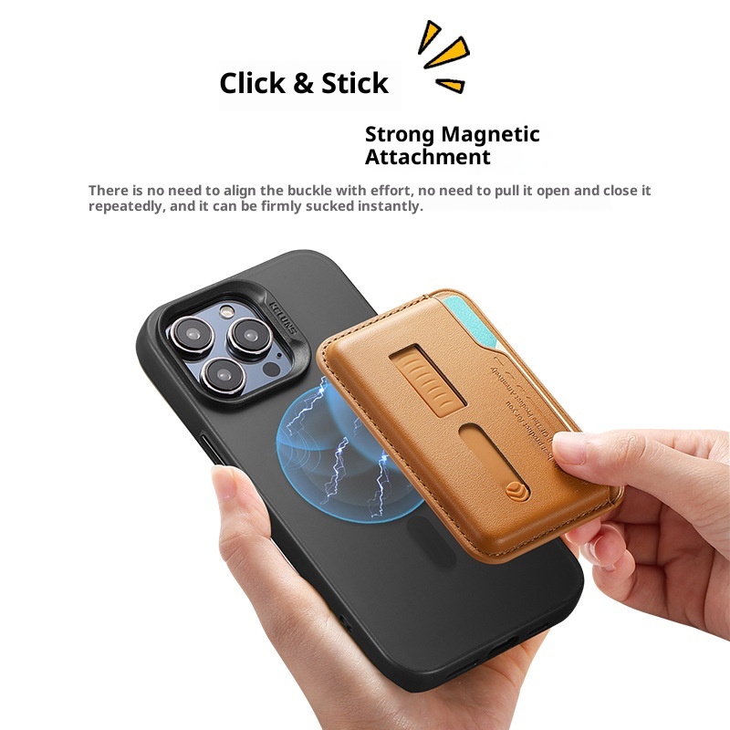 TechGlobe New Design Magnetic Ultra-Thin Holder Card Case Hidden Elastic Telescopic Silicone Wrist Strap Phone Clip_voghion.com