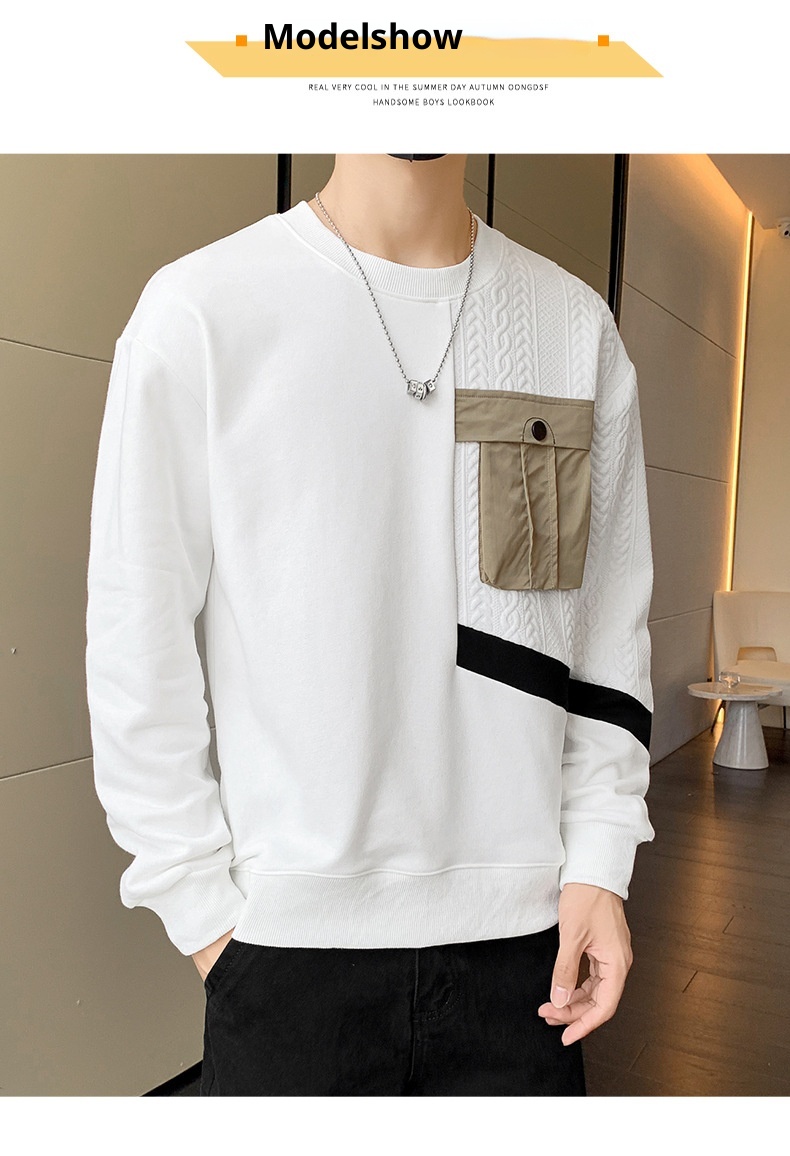 Jungen 2024 Neues Trend-Marken-Fleece-gefüttertes Baselayer-Top Frühling Herbst Langarm-T-Shirt Herren-Sweatshirt_voghion.com