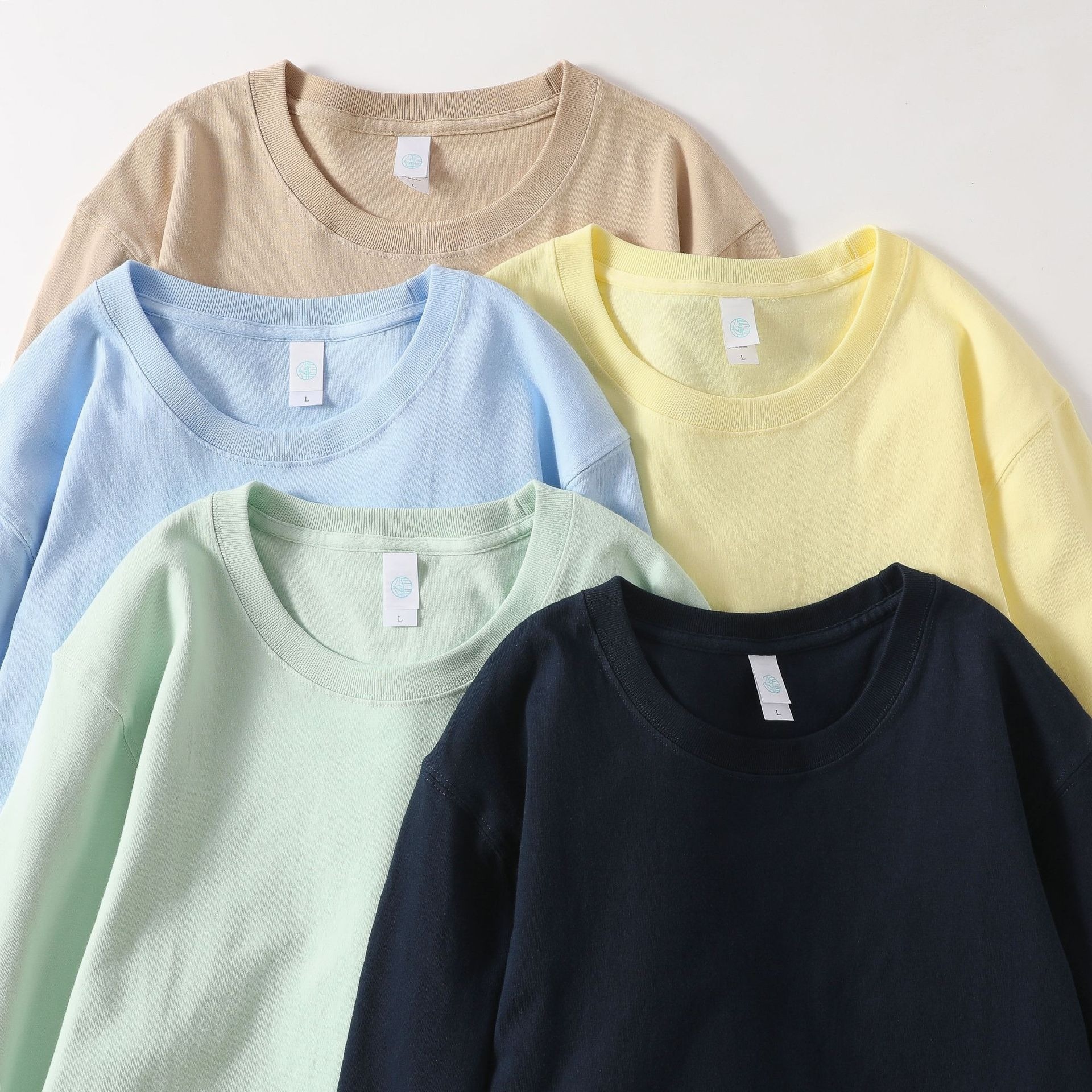 boy 270g Long Sleeve T-Shirt For Men, Thick Cotton, Loose Fit, Solid Color, White, Spring And Autumn Sweatshirt, Japanese_voghion.com