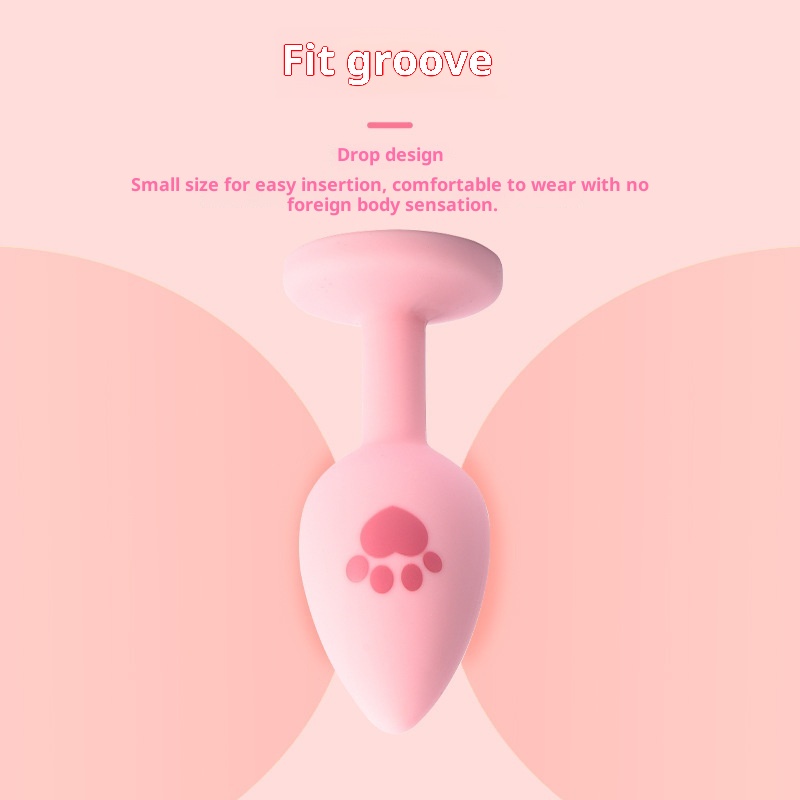 Plug anal détachable en silicone LuvBox en forme de patte de chat avec médaille pour chien à nœud papillon, diamant, clochette, petite taille souple et lumière lumineuse_voghion.com