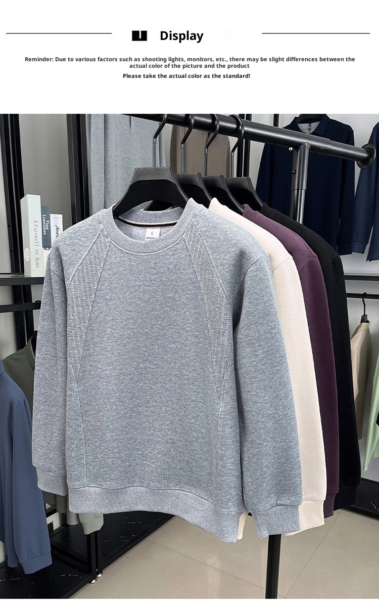 Erkek Çocuk Pamuklu Uzun Kollu Tişört İlkbahar Sonbahar 2025 Yeni Yuvarlak Yaka Sweatshirt İç Giyim Ağır Tabanlı Gömlek Erkek Stili_voghion.com