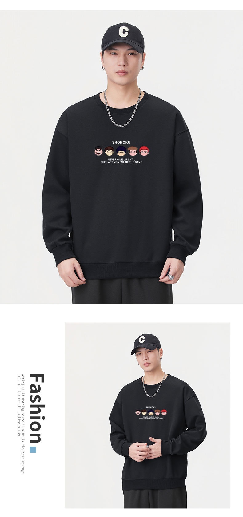 Erkek Sonbahar Uzun Kollu Sweatshirt Erkek Ağır Sıklet Trend Marka Baskılı Mürettebat Yaka Kazak Tişört Unisex Amerikan Tarzı_voghion.com