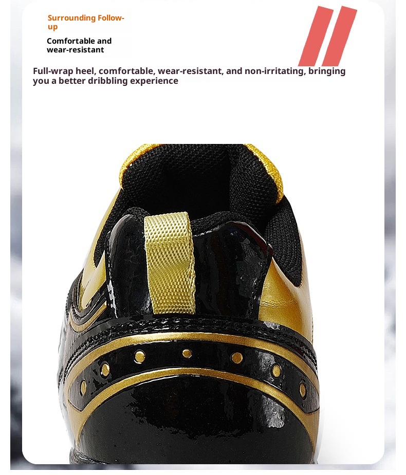 ShoeGlobe Football Shoes For Men, Women, And Children, Low-Top, Competition-Specific, Non-Slip Sports Gold Spikes, Student_voghion.com