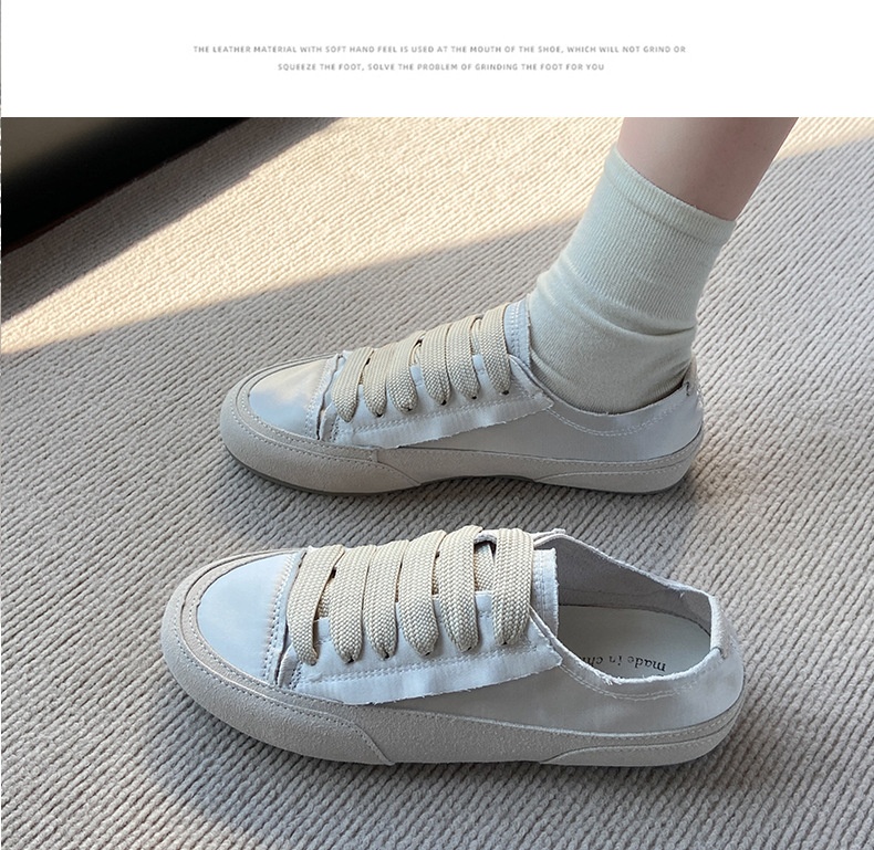 Scarpe da ginnastica bianche piatte e versatili per donna, scarpe da ginnastica estive sottili, scarpe singole con suola spessa, scarpe in tela di raso di seta_voghion.com