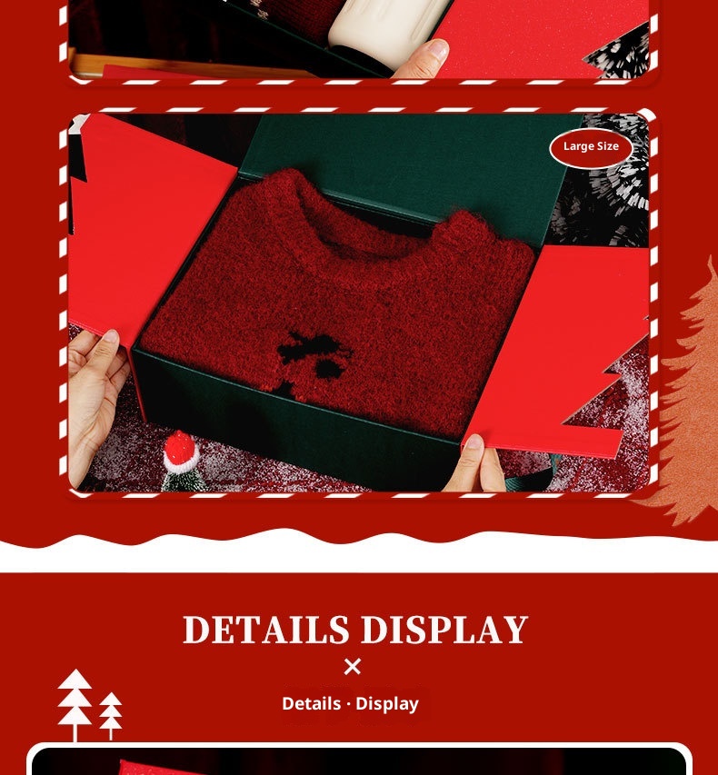 Confezione regalo vuota bifacciale per sciarpa Ping An Guo della vigilia di Natale di Lillian New Red Large Size_voghion.com