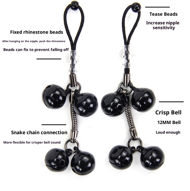 LuvBox LoveRing Clips Seilfessel Hängender Nippel-Teaser mit Glöckchengeräusch Flirt für Erwachsene süß_voghion.com