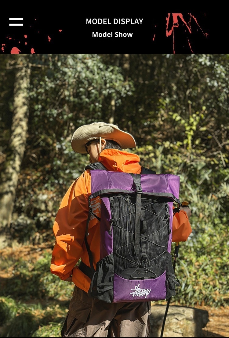 ActiveGo Cross-border New Unisex Outdoor Hiking Large Capacity Climbing Camping Trekking Bag Travel Backpack_voghion.com