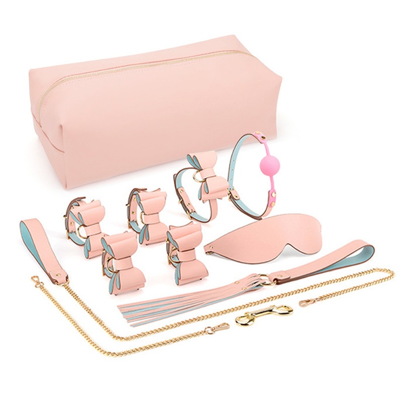 LuvBox SM Toys Set Kombinationsgeschenkset mit Handschellen, Halsband, Augenbinde und Aufbewahrungstasche für Erwachsene und Paare. Verfügbar für Dropshipping._voghion.com