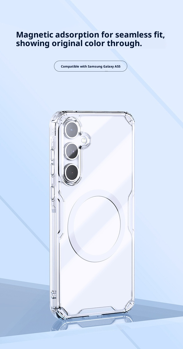 Étui de téléphone TechGlobe Nillkin compatible avec Samsung Galaxy A55 Aibag Transpaent magnétique souple avec protection contre les chocs_voghion.com