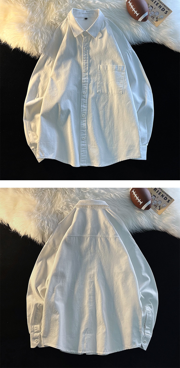 Camicia da uomo in puro cotone a strati casual americano a maniche lunghe, stile giapponese City Boy Base, primavera e autunno ForMen_voghion.com