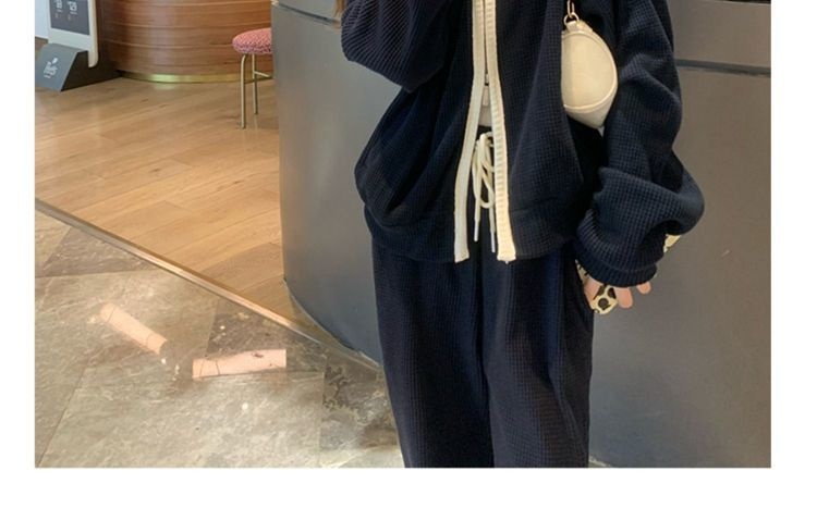 001 Plus Size 150kg Spring And Autumn Casual Sports For Women Loose Fit Versatile Long Sleeve Sweatshirt Two-Piece Set 240_voghion.com