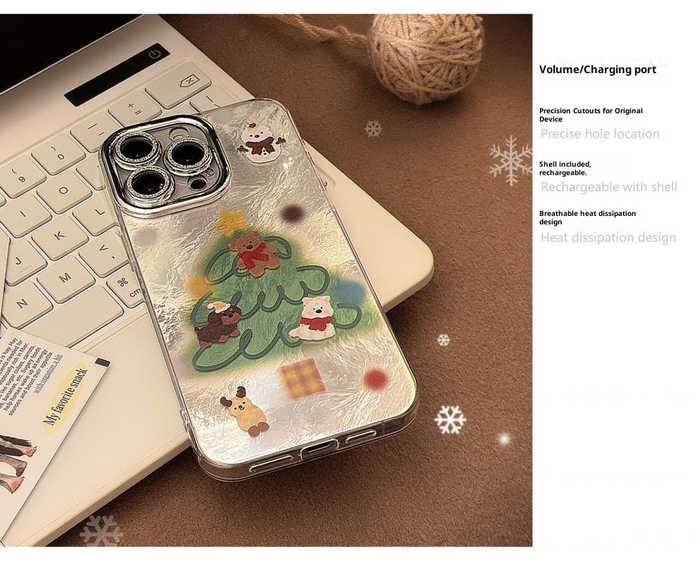 TechGlobe Schutzhülle für iPhone 16, iPhone 15 Pro Max, iPhone 14, iPhone 14 und iPhone 13 (passend für 16, 15 Pro Max und 14 Pro Max) mit Schneemann- und Weihnachtsbaummotiv sowie Herbst-/Wintermotiven._voghion.com