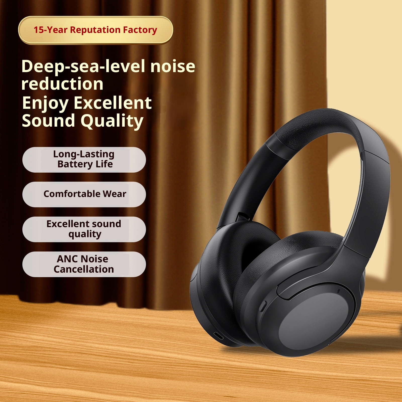 3c Kabellose Bluetooth-Kopfhörer (Herstelleranfertigung) – Nicht-Ohr-Kopfhörer mit Geräuschunterdrückung – Extrem lange Akkulaufzeit – Großer Akku_voghion.com