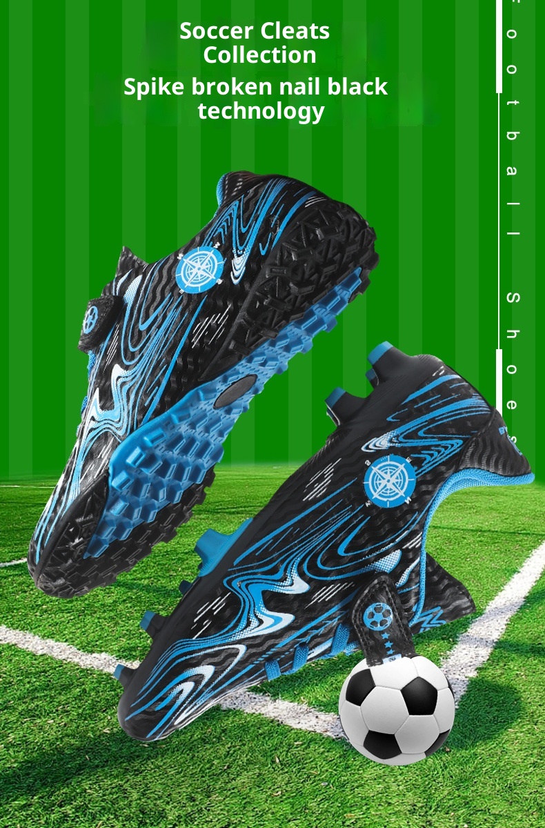 ShoeGlobe Children's Soccer Boys Velcro Sports For Older Kids And Elementary School Students Long Cleats Grass Field Practical_voghion.com