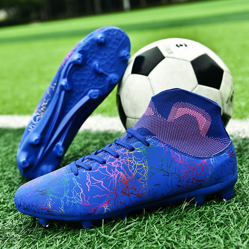 ShoeGlobe Cross-Border High-Top Mandarin Duck Fußballschuh mit Sockenkragen für Herren AG Lange Spikes Kunstrasen Studententraining_voghion.com