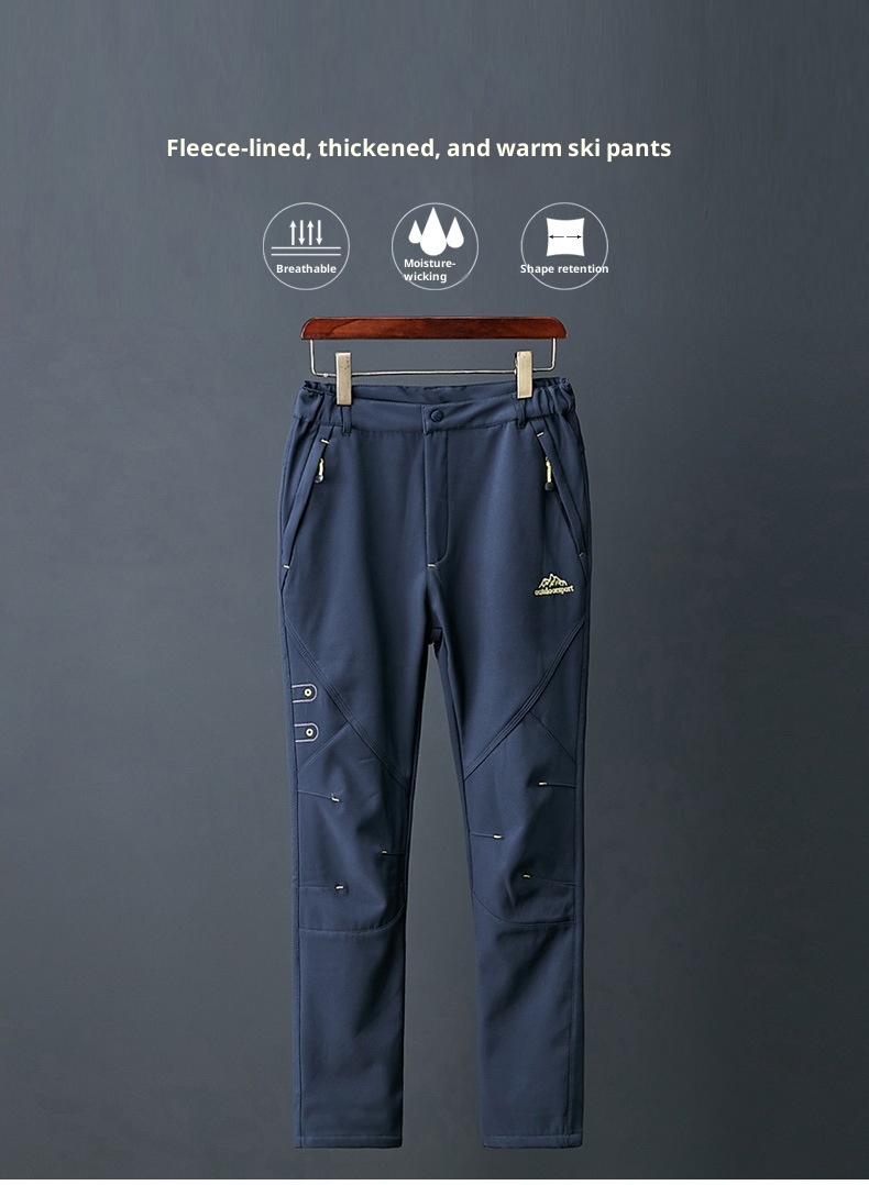 001 Zimowe spodnie sportowe typu softshell do uprawiania sportów na świeżym powietrzu dla mężczyzn i kobiet, wiatroszczelne, ciepłe spodnie turystyczne, styl dla par, podszyte polarem i pogrubione_voghion.com