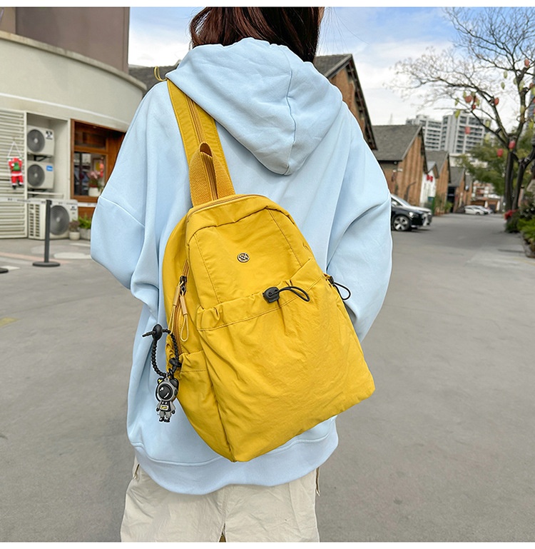 Sac à dos de randonnée ActiveGo style japonais couleur unie pour femme, sac à dos décontracté, sac de sport léger pour courts séjours et excursions._voghion.com