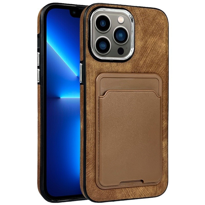 TechGlobe Compatible With Phone IPhone 14 Pro Holder Leather Case 16 Back Card 15 Max Shockproof_voghion.com