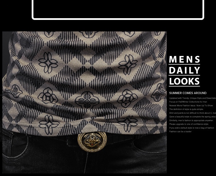 boy Europe Station 2023 Autumn Winter New Men's High Neck Base Shirt Plus Size Printed Casual Korean Style Slim Fit Pullover_voghion.com