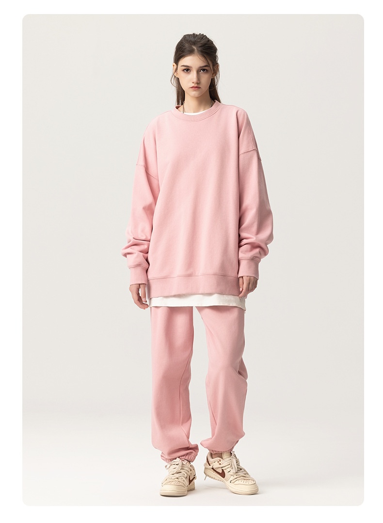 boy RS Men's Clothing|400G Heavy Terry FOG Crew Neck American Style Dopamine Color Couple Sweatshirt_voghion.com