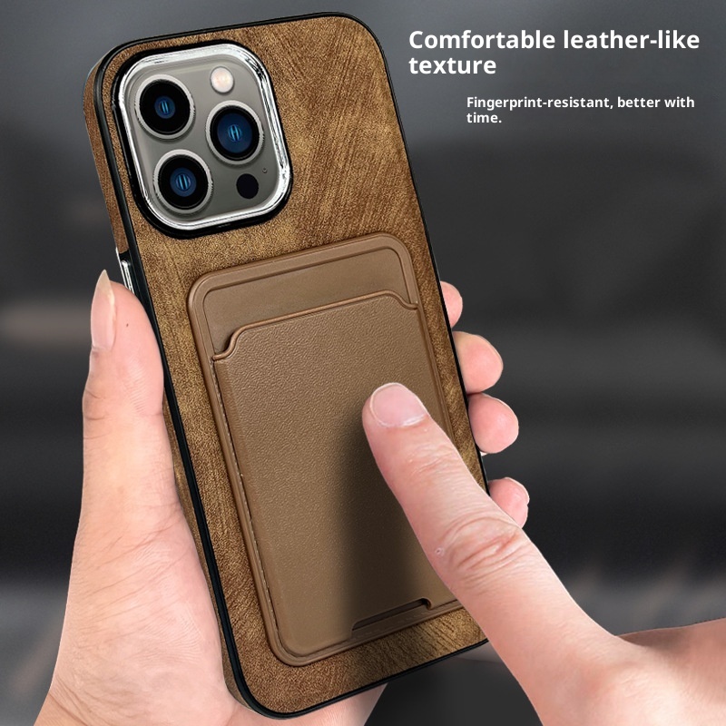 TechGlobe Compatible With Phone IPhone 14 Pro Holder Leather Case 16 Back Card 15 Max Shockproof_voghion.com