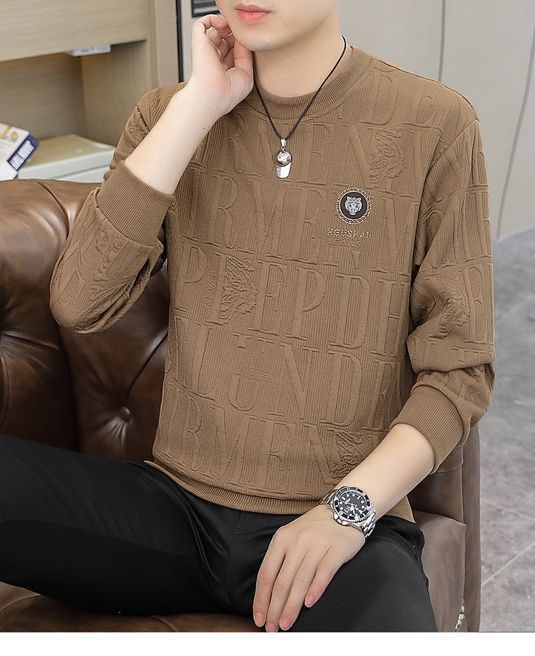 Maglietta a maniche lunghe da uomo primavera e autunno, strato di base, vestibilità ampia, nuovo pullover alla moda di grandi dimensioni_voghion.com