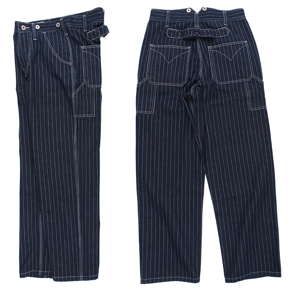 Pantaloni cargo da motociclista in stile americano, con bretelle, stile Railway Work, da uomo, nuovi jeans a righe a gamba larga_voghion.com