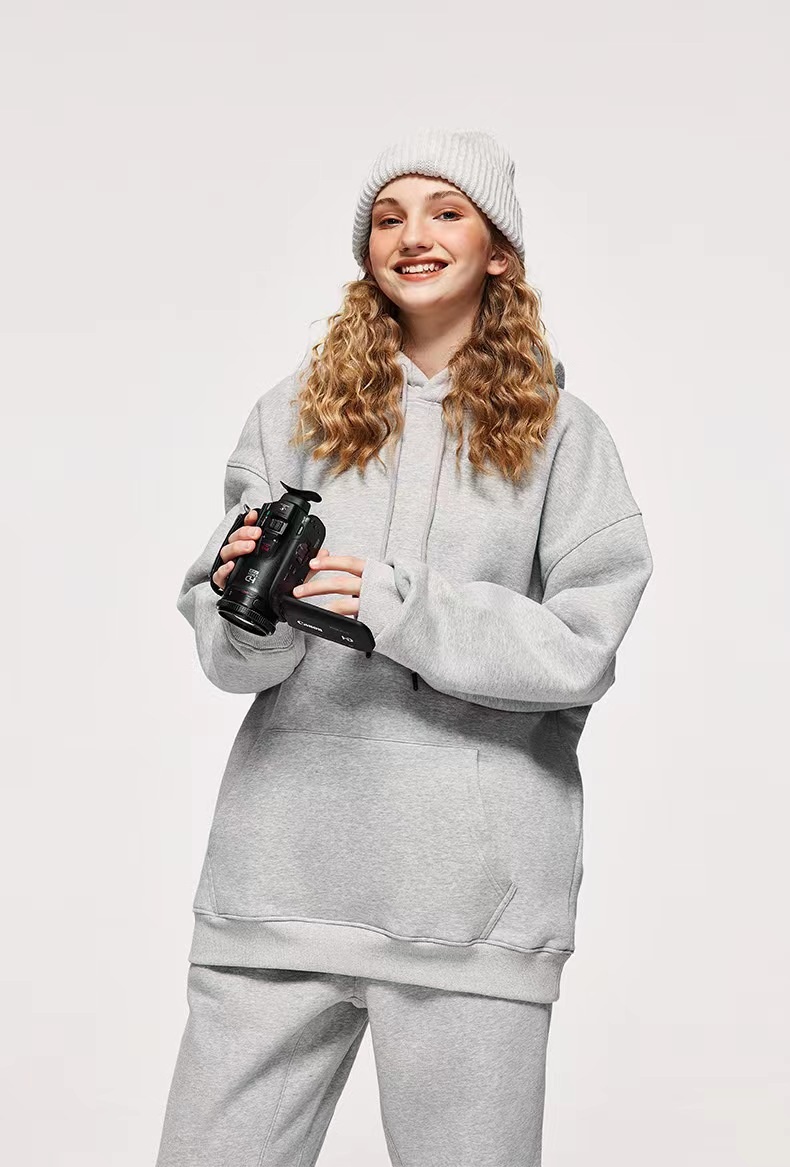 Sweat à capuche homme en coton épais, style américain, couleur unie, 360 g, tendance, pour couple, automne._voghion.com