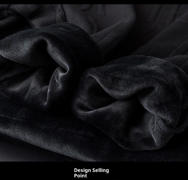 Felpa con cappuccio in pile spesso e caldo, girocollo, primavera e autunno, da uomo, a maniche lunghe, alla moda, invernale, strato interno, maglietta di base_voghion.com