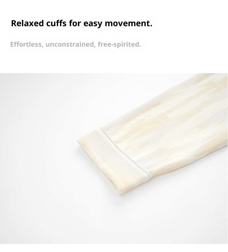 ChicShe Damenpyjama aus 100 % Baumwolle, Frühjahr/Herbst 2025, neues Set mit lockeren Ärmeln und langer Hose, ideal für Freizeit und Outdoor-Aktivitäten._voghion.com