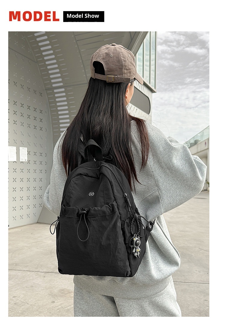 Sac à dos de randonnée ActiveGo style japonais couleur unie pour femme, sac à dos décontracté, sac de sport léger pour courts séjours et excursions._voghion.com