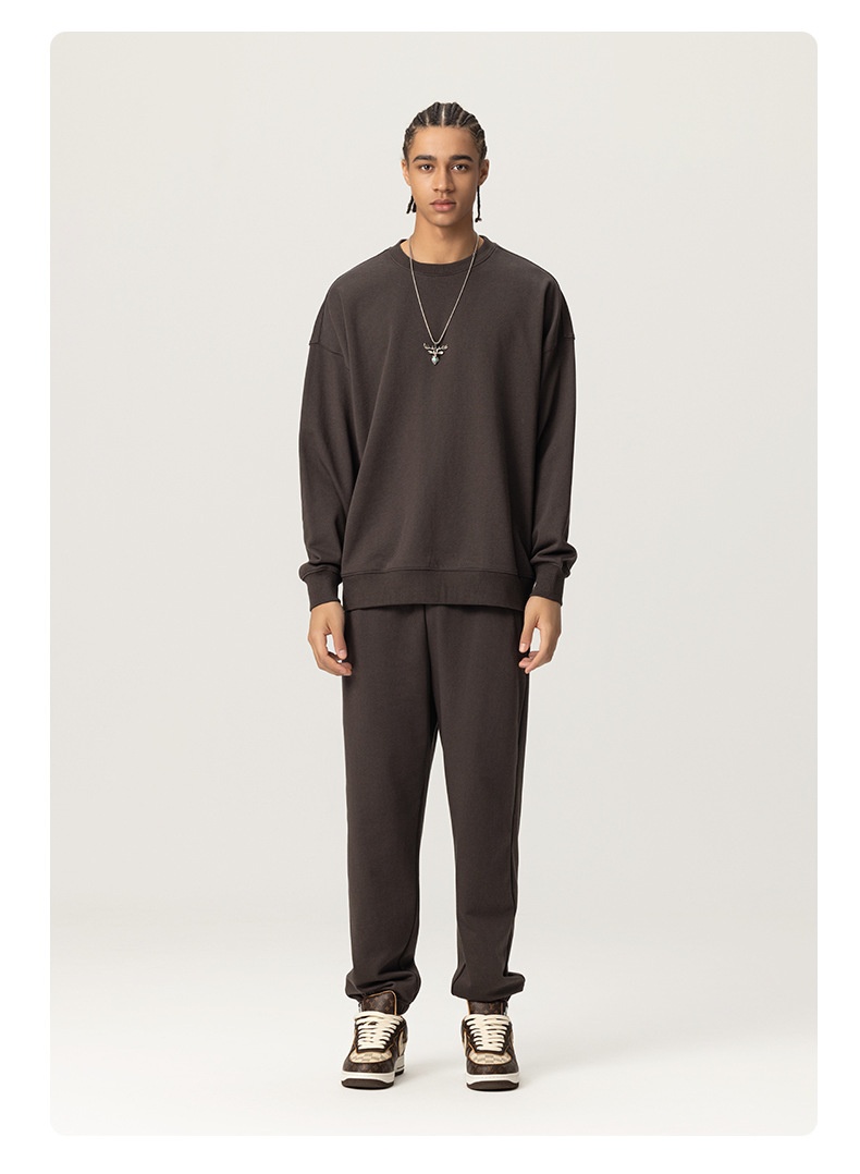 boy RS Men's Clothing|400G Heavy Terry FOG Crew Neck American Style Dopamine Color Couple Sweatshirt_voghion.com