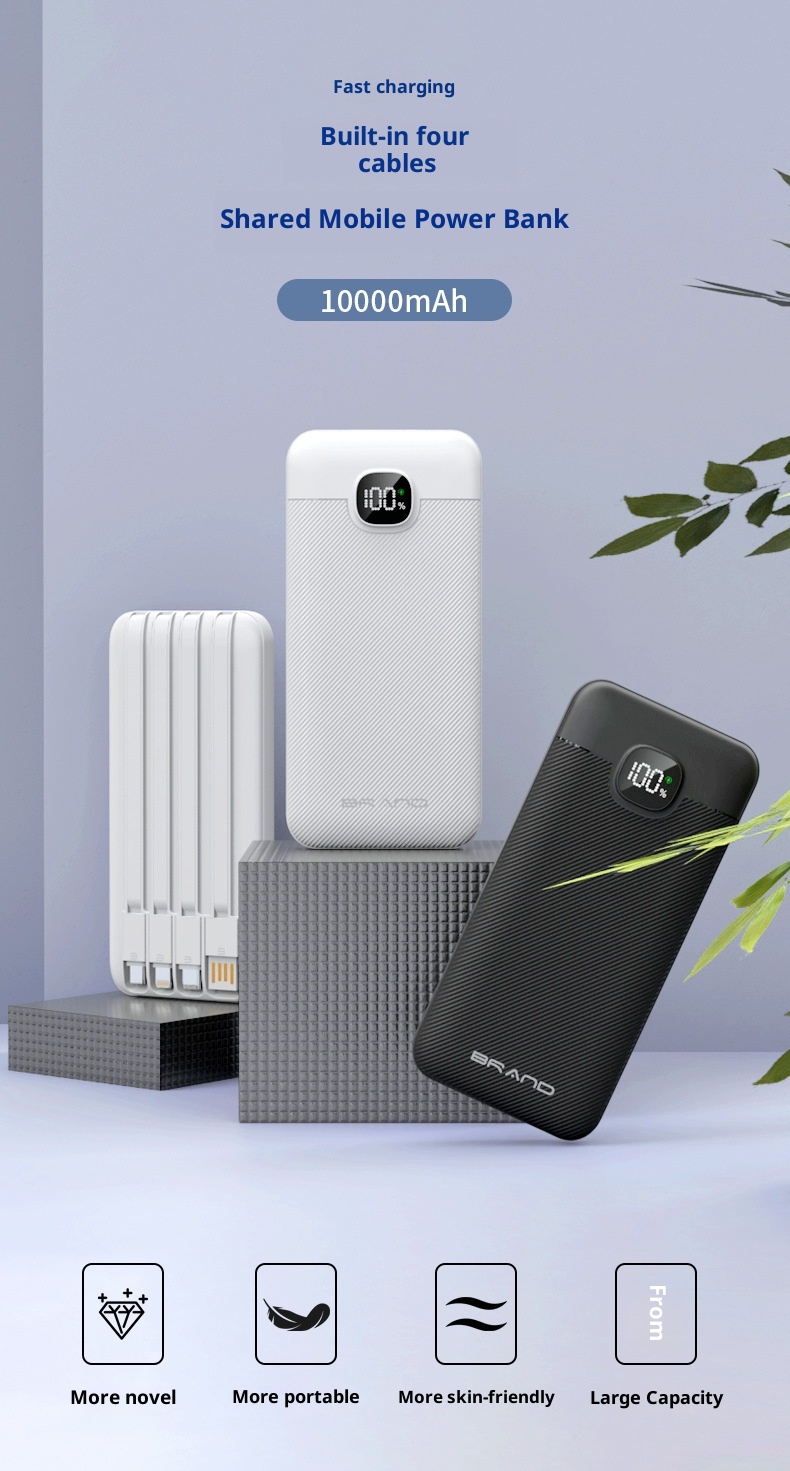 techglobe 3C Certified Cross-Border Self-Cable 22.5W Super Fast Charging Power Bank Lightweight Gift 10000mAh With Printed_voghion.com