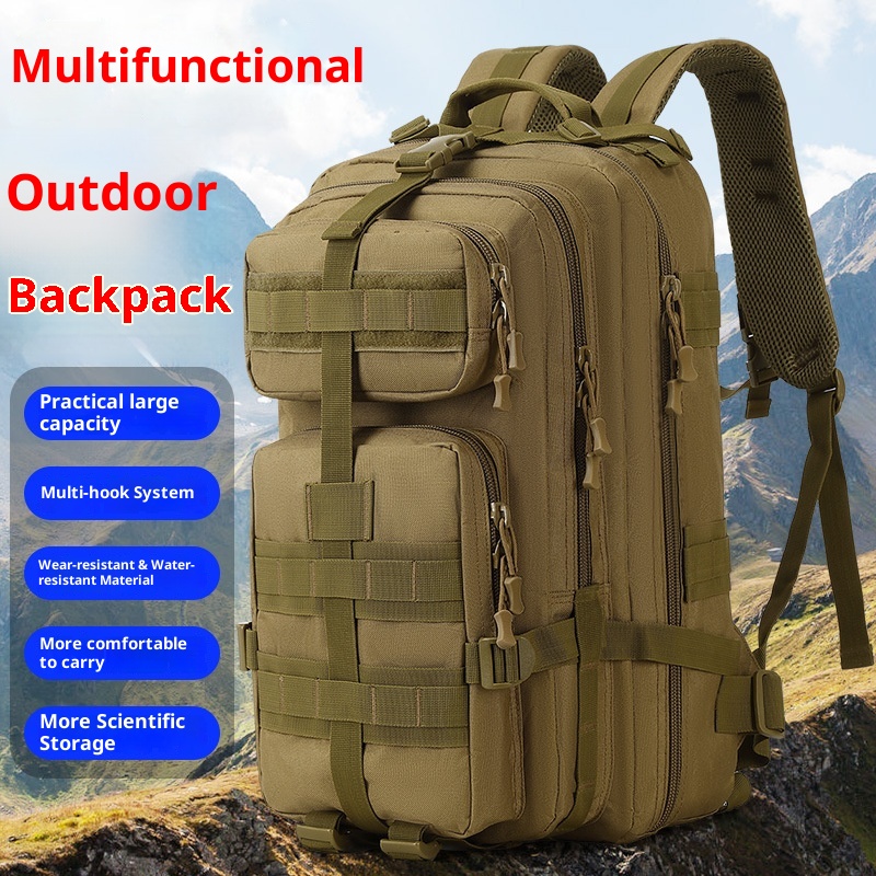 Zaino tattico ActiveGo, grande capacità, multifunzionale, per sport all'aria aperta, da viaggio, alpinismo, da uomo, portatile_voghion.com