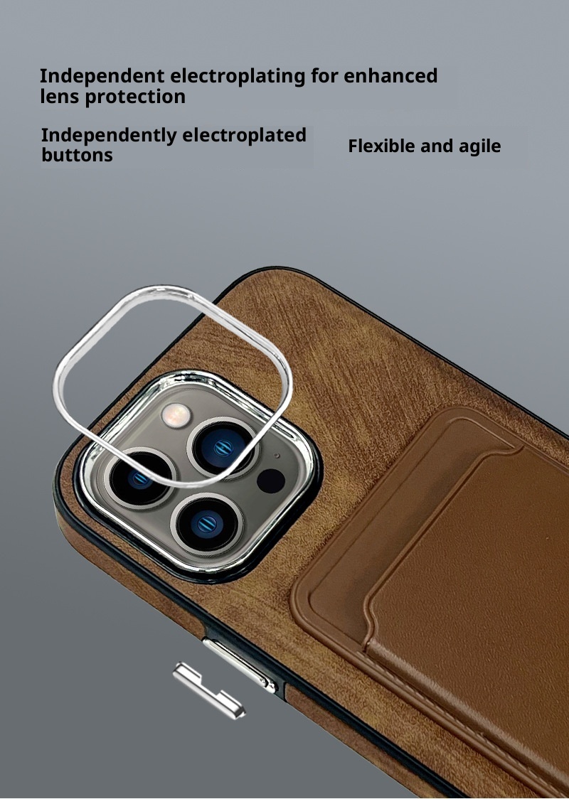 TechGlobe Compatible With Phone IPhone 14 Pro Holder Leather Case 16 Back Card 15 Max Shockproof_voghion.com