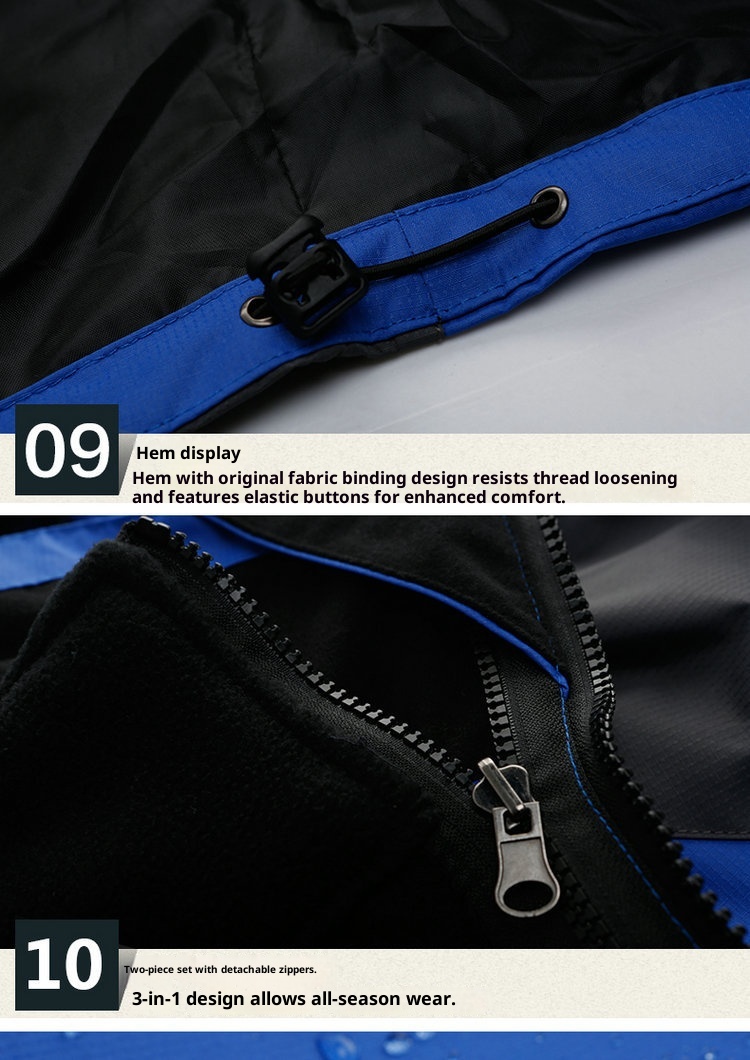 001 Großhandel Outdoor-Jacke und -Hose Zweiteiliger Herren-Skianzug aus dickem Fleece, Set für Damen_voghion.com