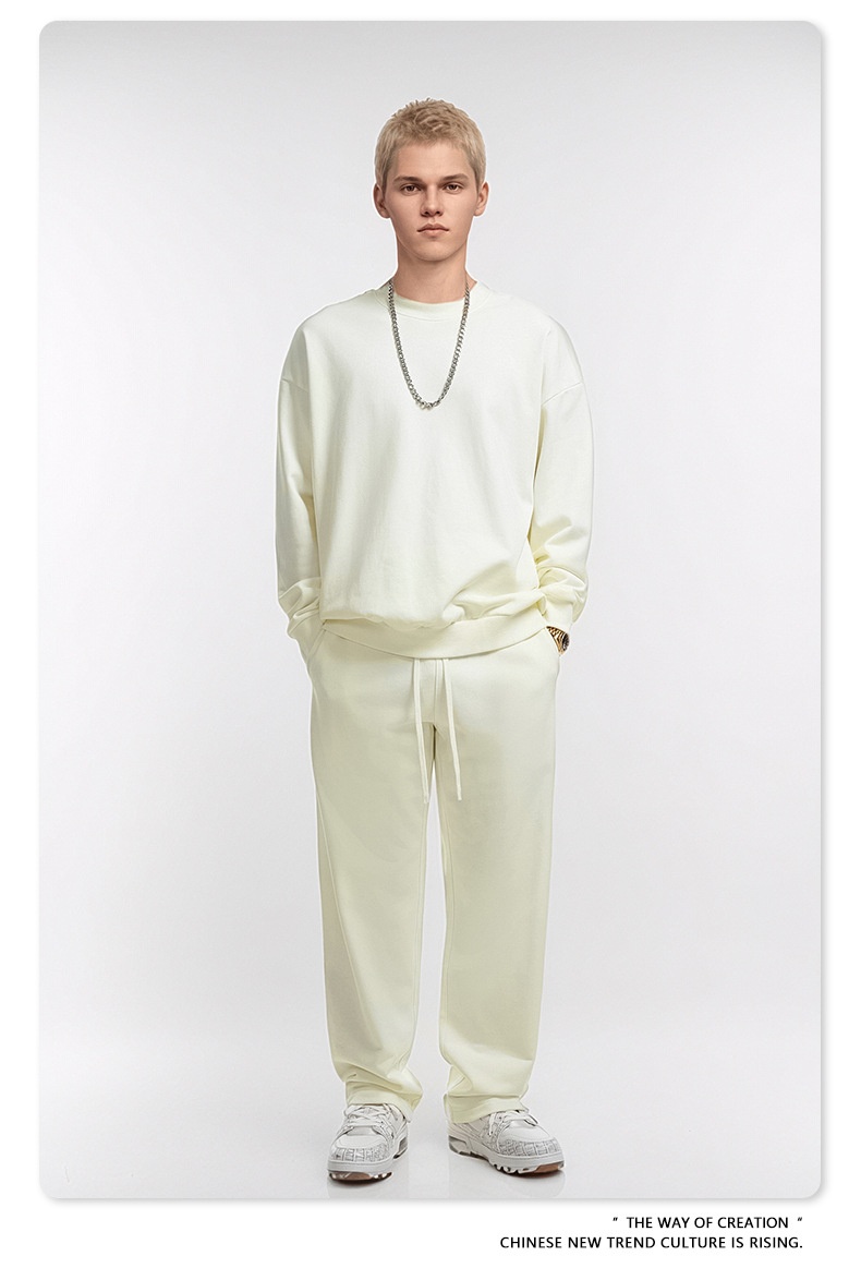 ragazzo BE Abbigliamento Uomo | Felpa in spugna tinta unita versatile personalizzata alla moda in stile americano autunno inverno 2025 e_voghion.com