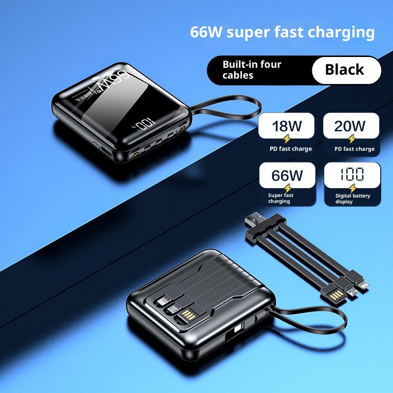 techglobe Großhandel Große Kapazität Integriertes Kabel High-End 20000mAh Powerbank Ultradünn Kompakt Tragbar Schnellladen Niedlich Mini_voghion.com